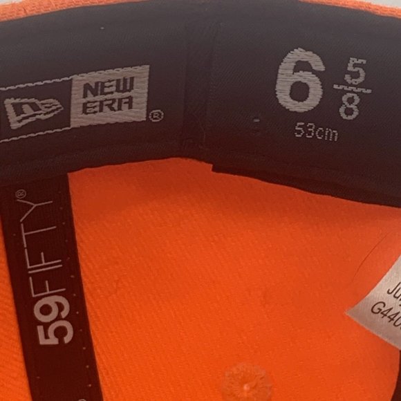 Adult New Era 59Fifty Fitted Hat Baltimore Orioles Size 6 5/8 Bright Orange - Picture 11 of 12